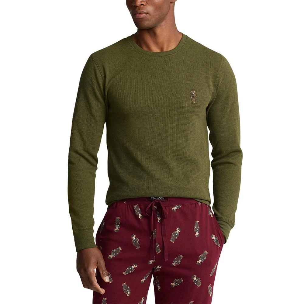 商品Ralph Lauren|Men's Waffle-Knit Heritage Icon Bear Pajama Shirt,价格¥227,第1张图片