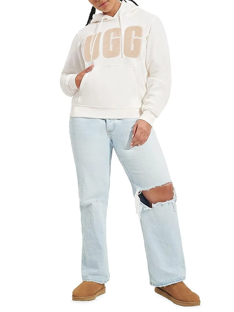 商品UGG|Rey Fuzzy Logo Cotton-Blend Hoodie,价格¥510,第4张图片详细描述