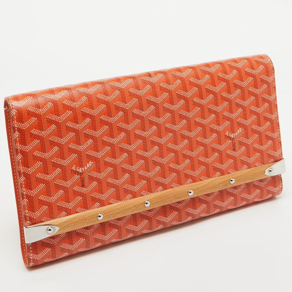 商品[二手商品] Goyard|Orange ine Coated Canvas Monte Carlo Bois Clutch,价格¥25878,第2张图片详细描述