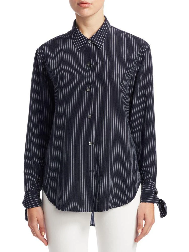 商品Theory|Tie Cuff Pinstripe Button-Up,价格¥2465,第1张图片