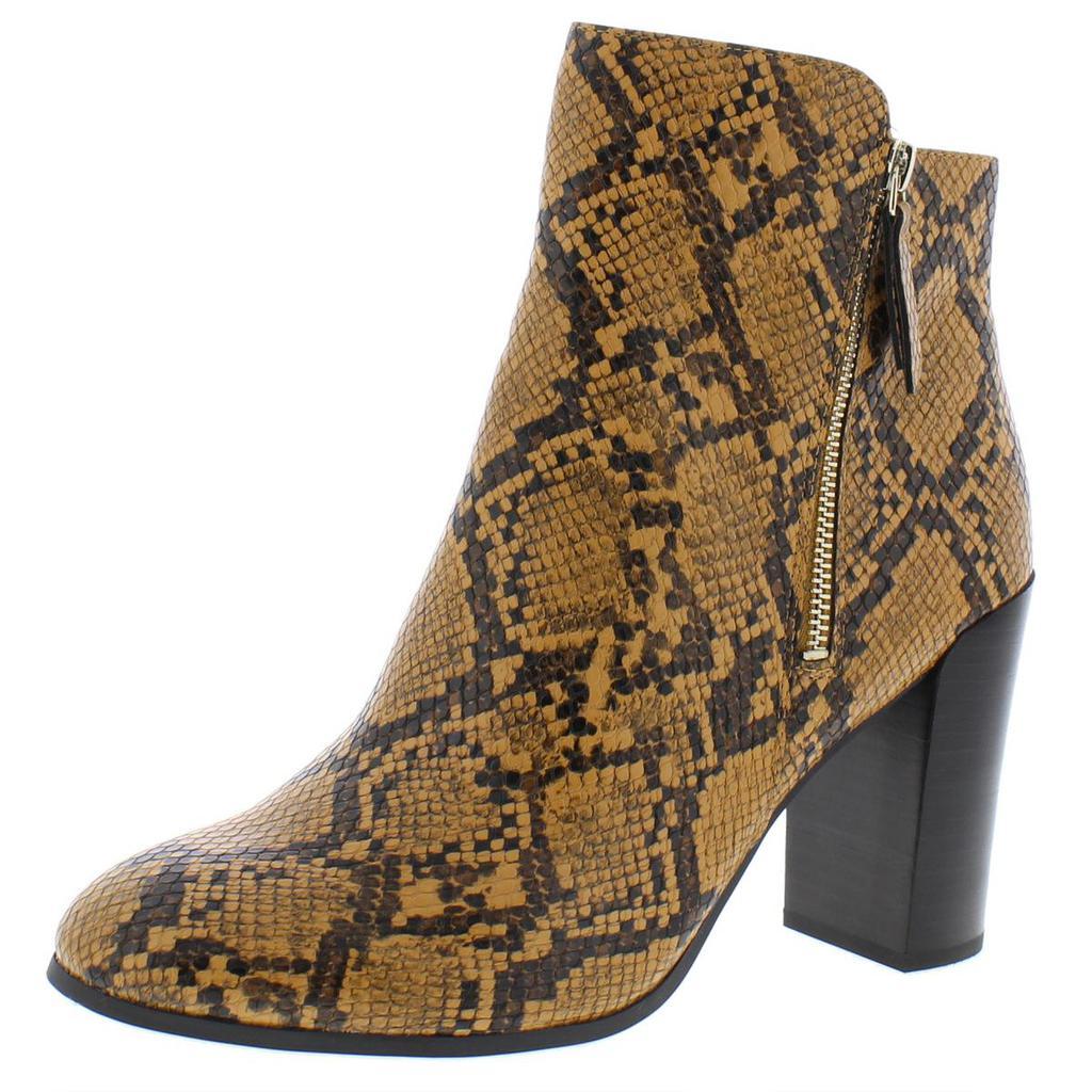商品Kenneth Cole|Kenneth Cole New York Womens Justin Zip Faux Leather Block Heel Ankle Boots,价格¥142,第1张图片