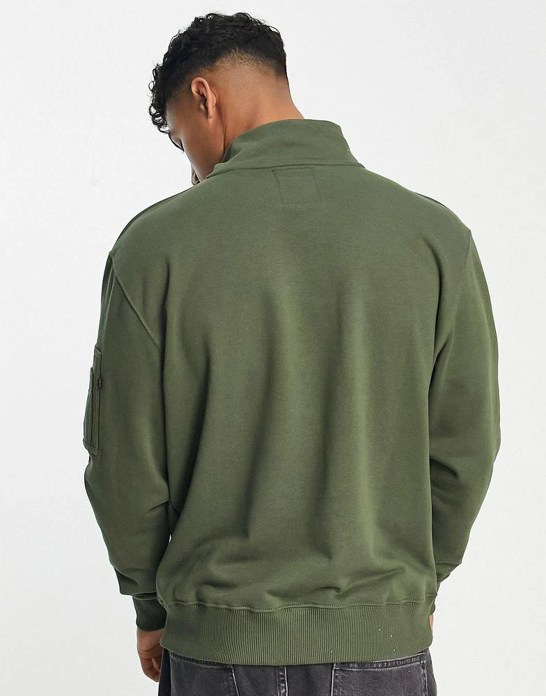 商品Alpha Industries|Alpha Industries X-Fit half zip sweatshirt in dark green,价格¥525,第2张图片详细描述