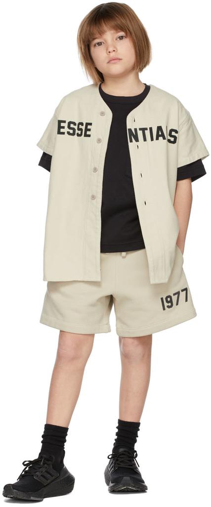 Kids Beige Cotton Baseball T-Shirt商品第1张图片规格展示