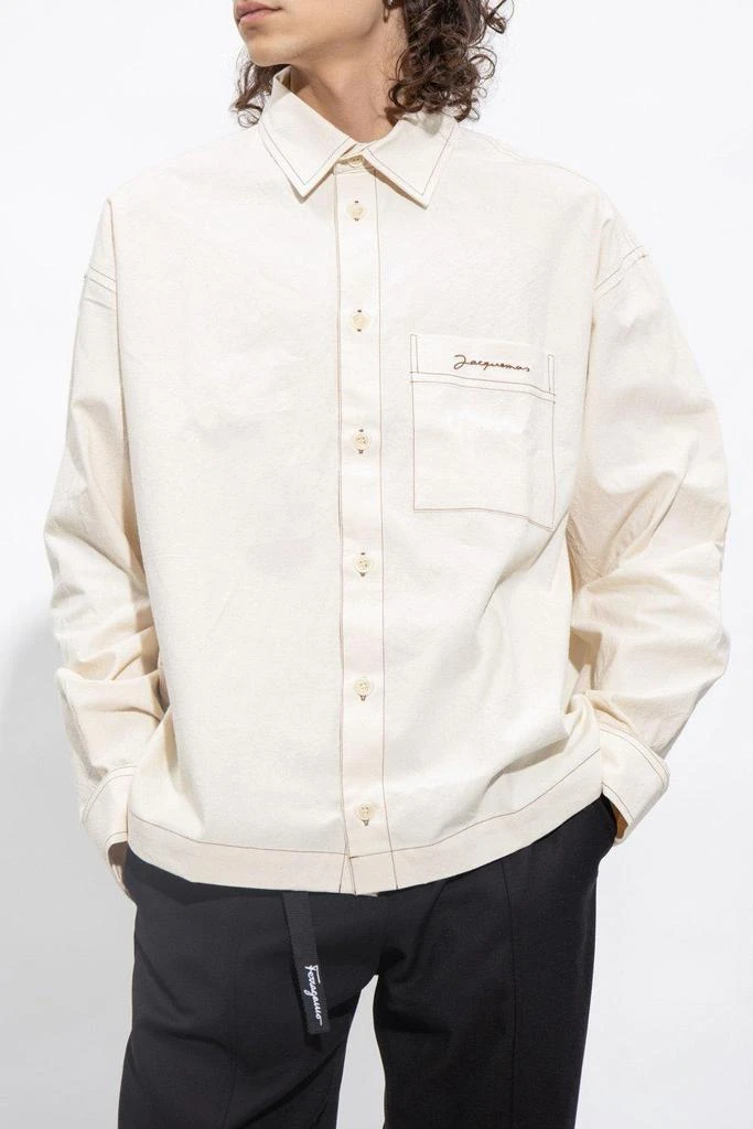 商品Jacquemus|Jacquemus Logo-embroidered Long Sleeve Shirt,价格¥3462,第2张图片详细描述