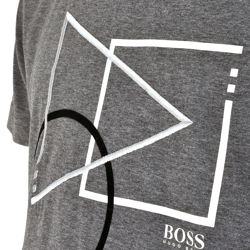 Hugo Boss 雨果博斯 男士纯棉几何图案印花休闲短袖T恤 TEE9-182-5506-031商品第3张图片规格展示