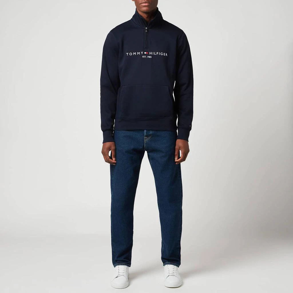 商品Tommy Hilfiger|Tommy Hilfiger Men's Logo Half Zip Jumper - Desert Sky,价格¥834,第3张图片详细描述