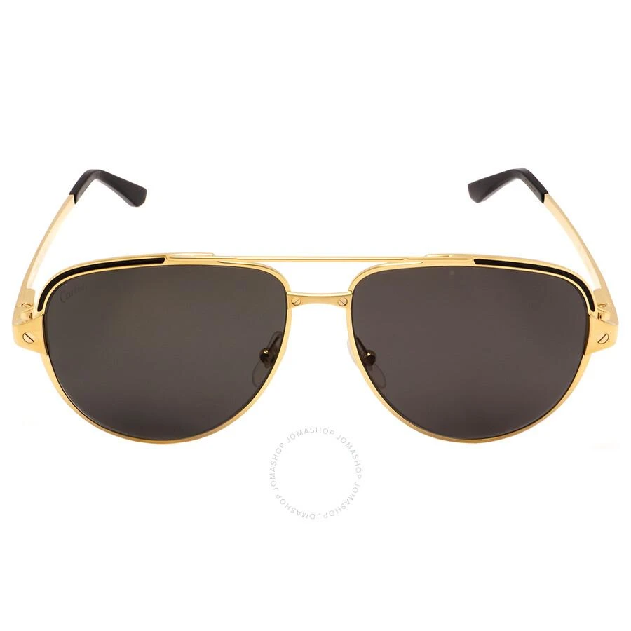 商品Cartier|Santos de Cartier Polarized Grey Pilot Men's Sunglasses CT0192S 001 60,价格¥6629,第1张图片