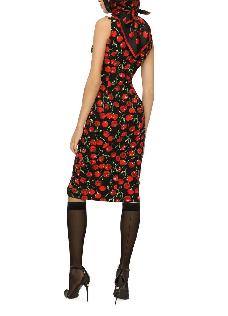 商品Dolce & Gabbana|樱桃印花平纹针织中长连衣裙,价格¥15999,第3张图片详细描述