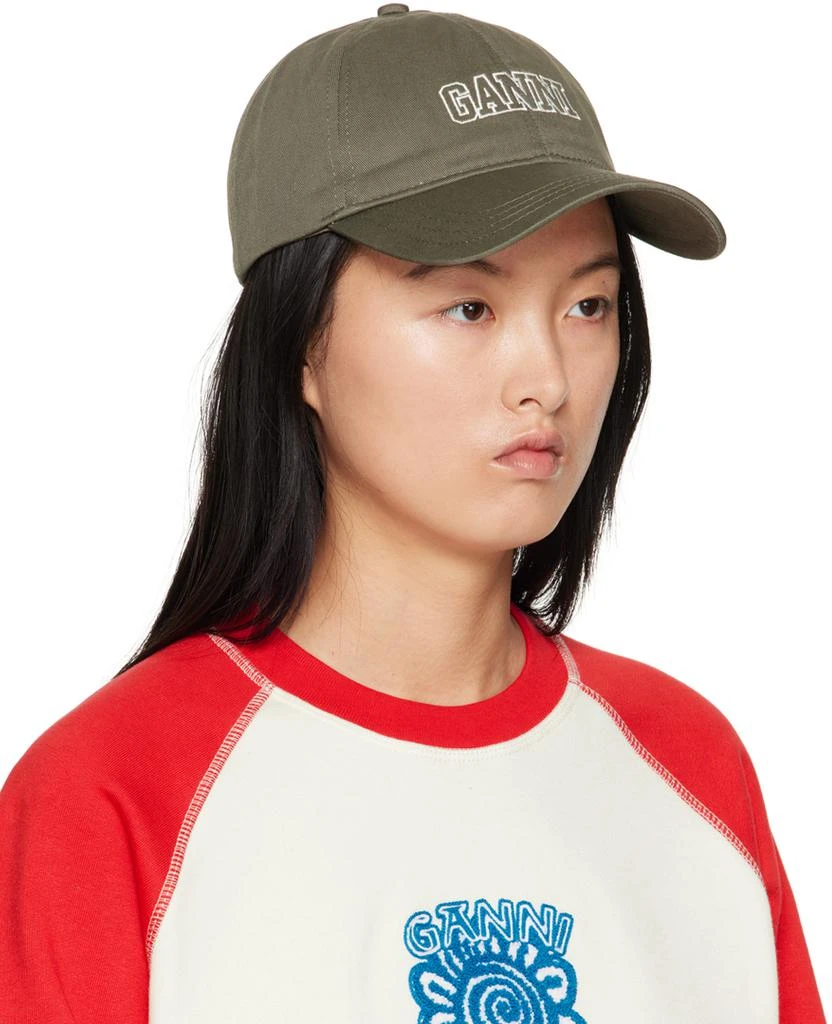 商品Ganni|Khaki Embroidered Cap,价格¥748,第2张图片详细描述