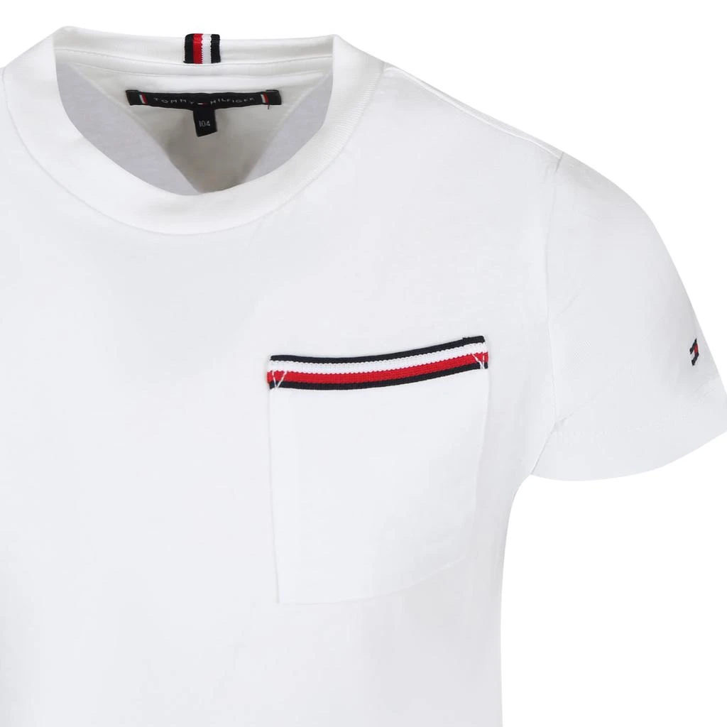 商品Tommy Hilfiger|White T-shirt For Boy With Logo,价格¥551,第3张图片详细描述