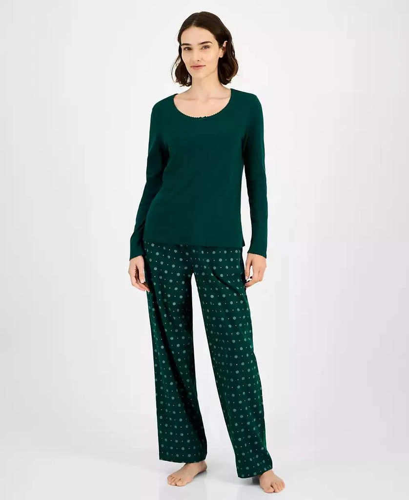 商品Charter Club|Women's Long Sleeve Pointelle Tee, Macy's Exclusive,价格¥81,第1张图片