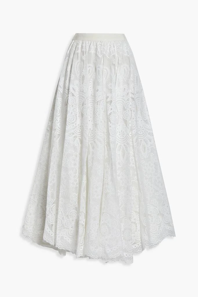 商品RED Valentino|Gathered crocheted lace midi skirt,价格¥2088,第3张图片详细描述