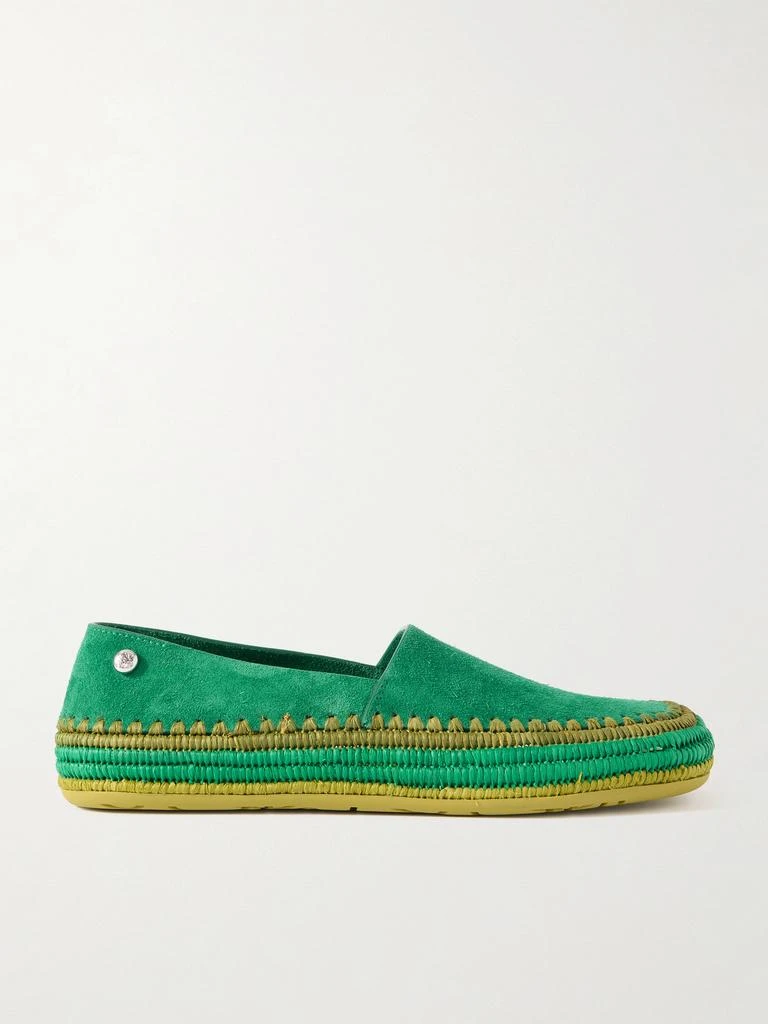 商品Loewe|X Paula's Ibiza “rio” 拉菲草边饰绒面革麻底鞋  - IT35,价格¥7280,第1张图片