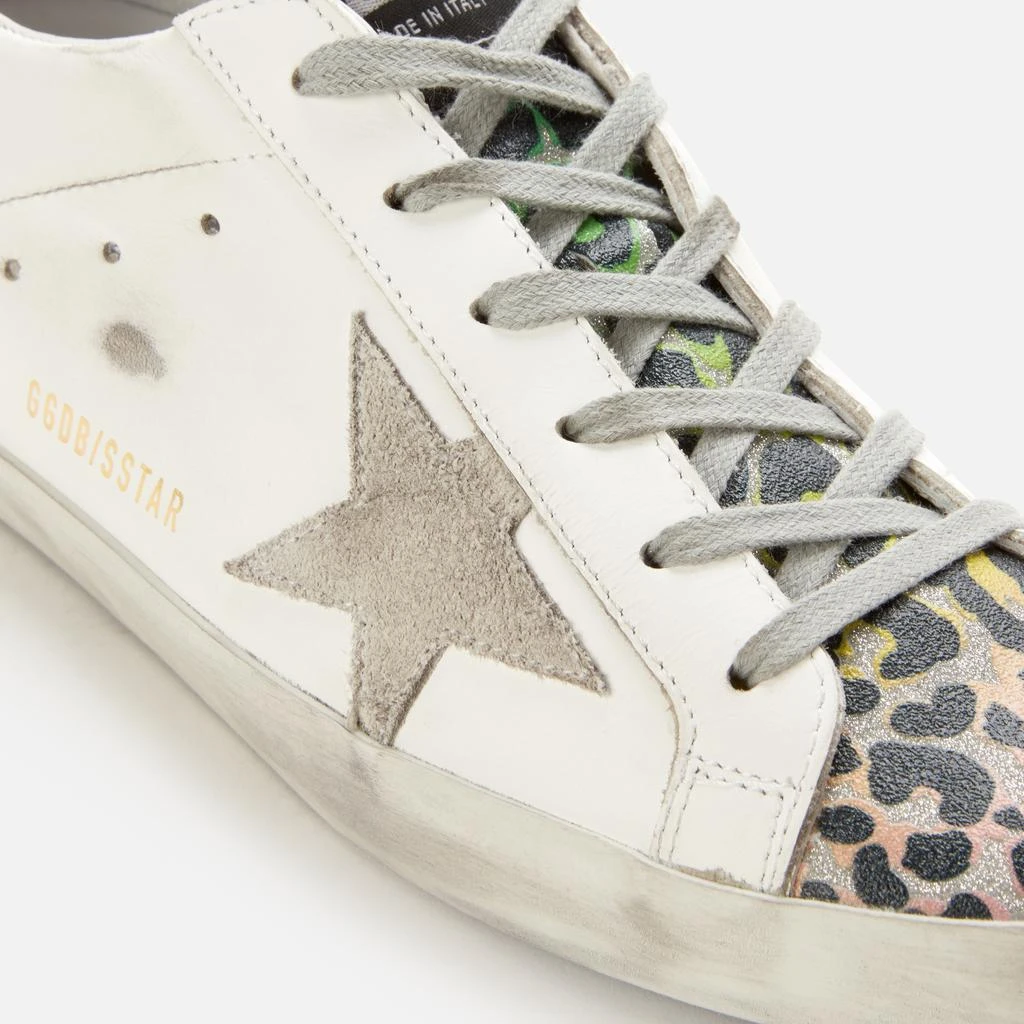 商品Golden Goose|Golden Goose Women's Superstar Leather Trainers - White/Silver/Multi Leopard,价格¥3402,第4张图片详细描述