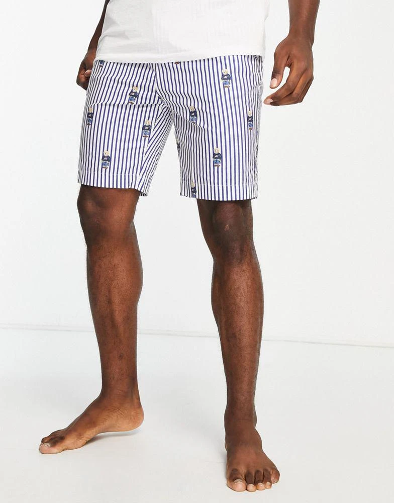 商品Ralph Lauren|Polo Ralph Lauren lounge woven shorts in blue with all over bear,价格¥344,第3张图片详细描述