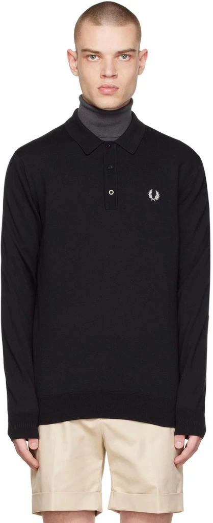 商品Fred Perry|Black Long Sleeve Polo,价格¥1124,第1张图片