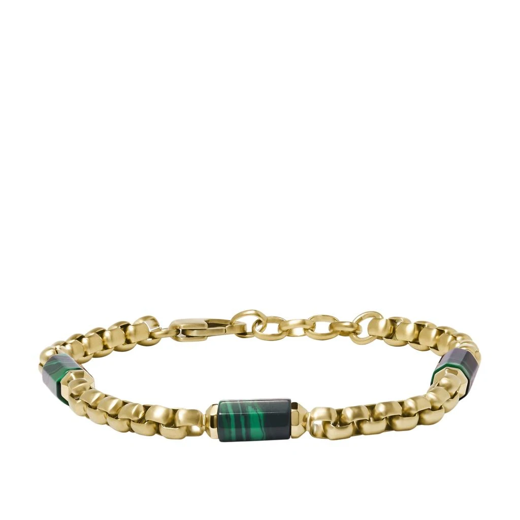 商品Fossil|Men's All Stacked Up Green Malachite Components Bracelet,价格¥241,第1张图片