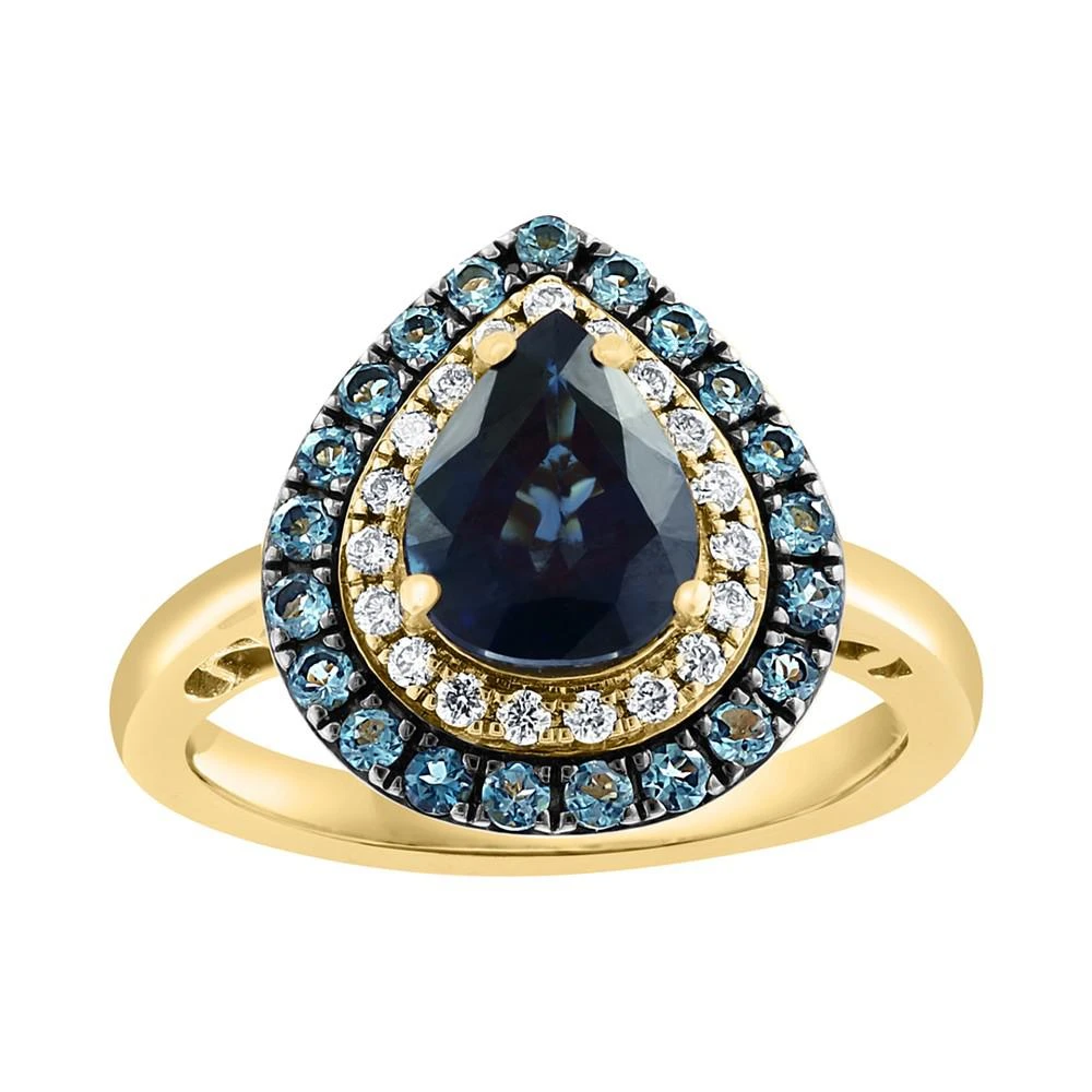 商品Effy|EFFY® Multi-Gemstone (2-1/10 ct. t.w.) & Diamond (1/5 ct. t.w.) Teardrop Ring in 14k Gold,价格¥36744,第5张图片详细描述