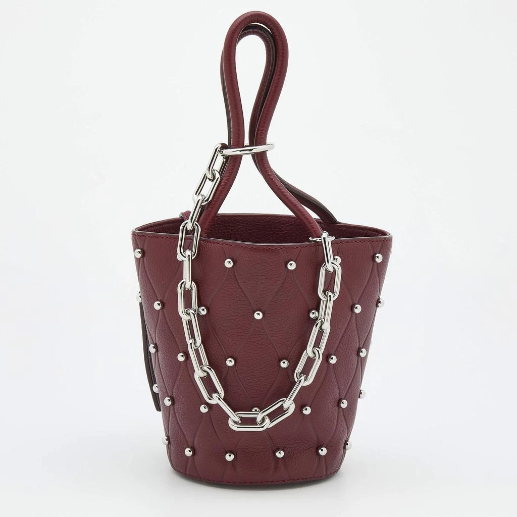 商品[二手商品] Alexander Wang|Alexander Wang Burgundy Leather Mini Roxy Studded Bucket Bag,价格¥1634,第1张图片