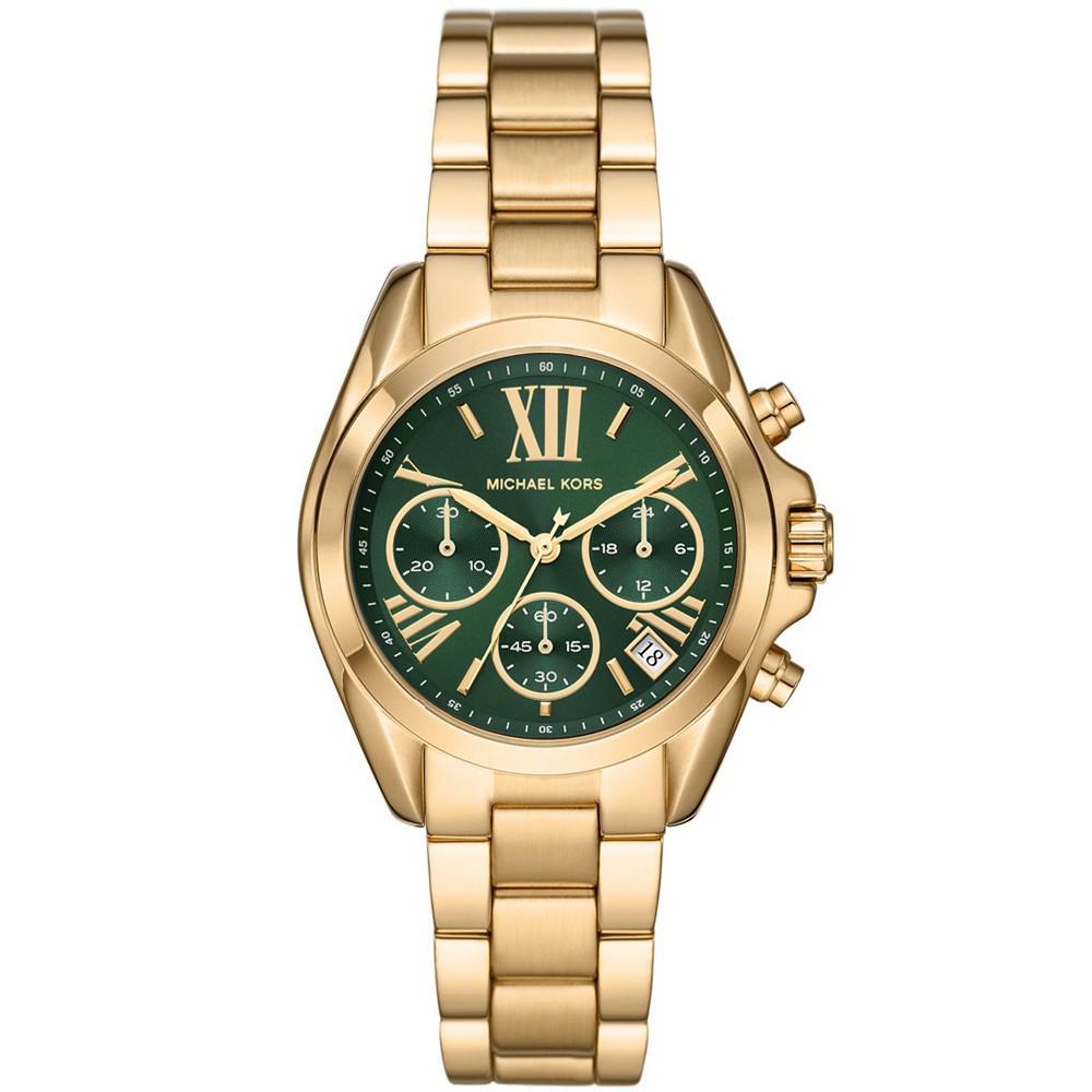 商品Michael Kors|Women's Bradshaw Chronograph Gold-Tone Stainless Steel Bracelet Watch 36mm,价格¥2043,第1张图片