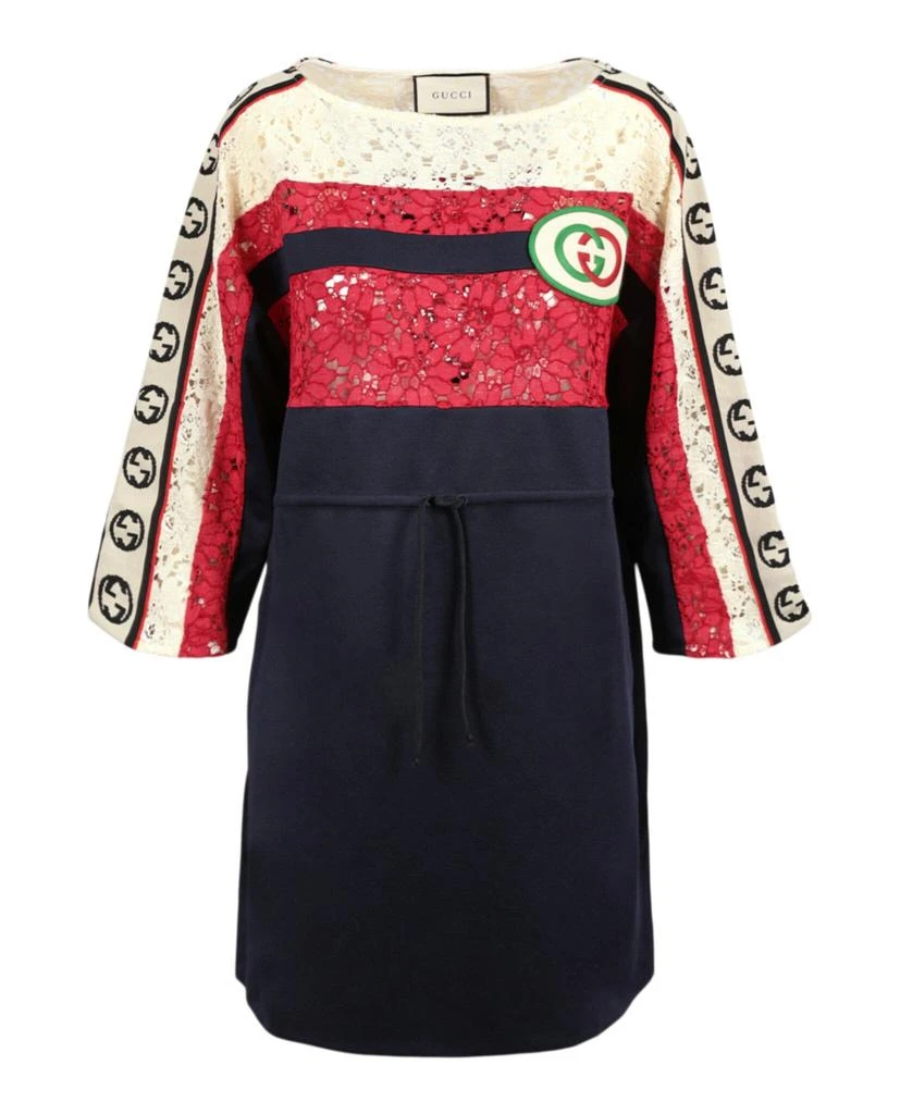 商品Gucci|Logo and Lace-Trimmed Dress,价格¥3415,第1张图片