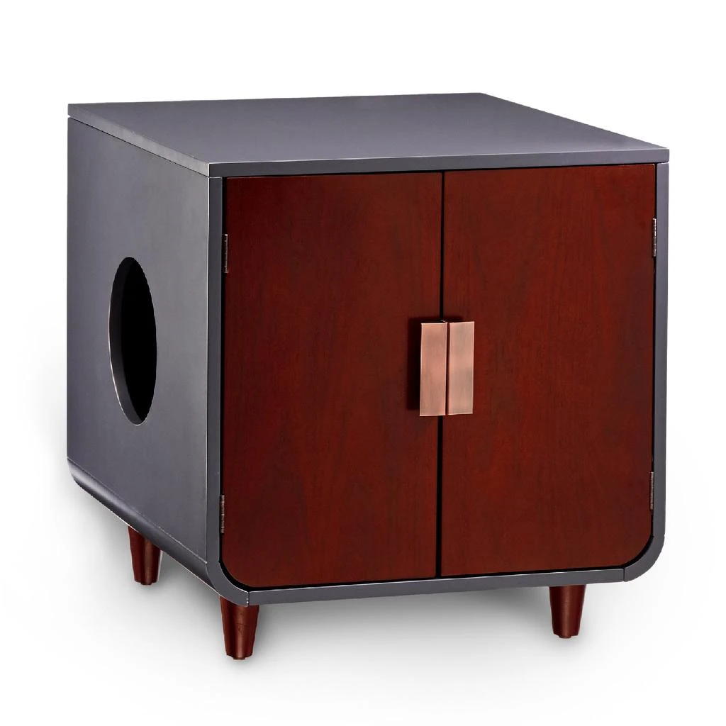 商品Teamson Pets|Dyad Wooden Cat Litter Tray Box Washroom Puppy Toilet Mocha Walnut,价格¥1181,第1张图片