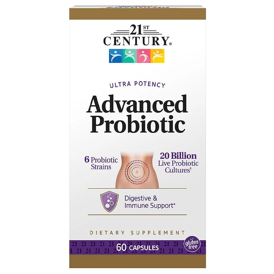 商品21st Century|Ultra Potency Advanced Probiotic 20 Billion Live Probiotic Cultures Capsules,价格¥143,第1张图片