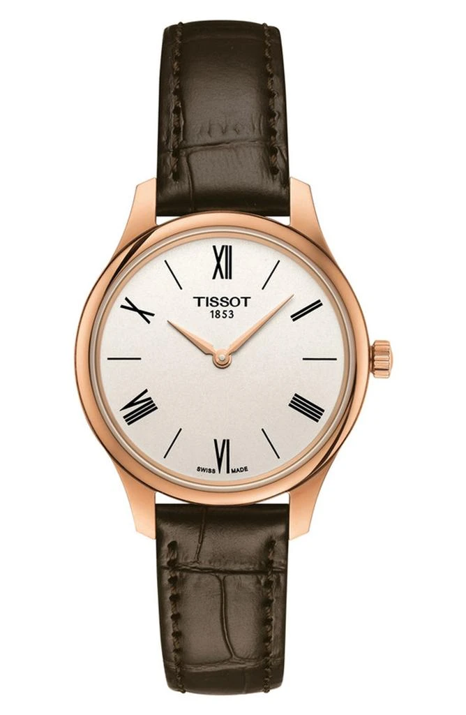 商品Tissot|Women's Tradition Embossed Leather Strap Watch, 31mm,价格¥1749,第1张图片