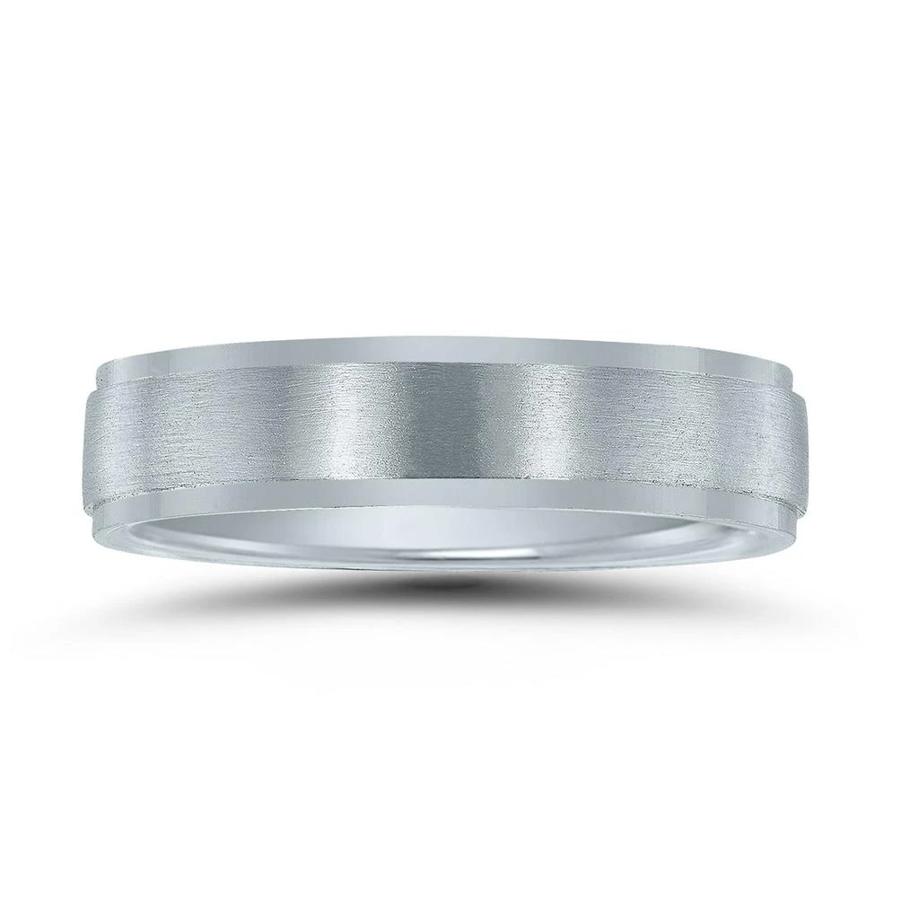 商品SSELECTS|Men's 5Mm Classic Matte Brushed Center Wedding Band In 10K White Gold,价格¥2922,第1张图片