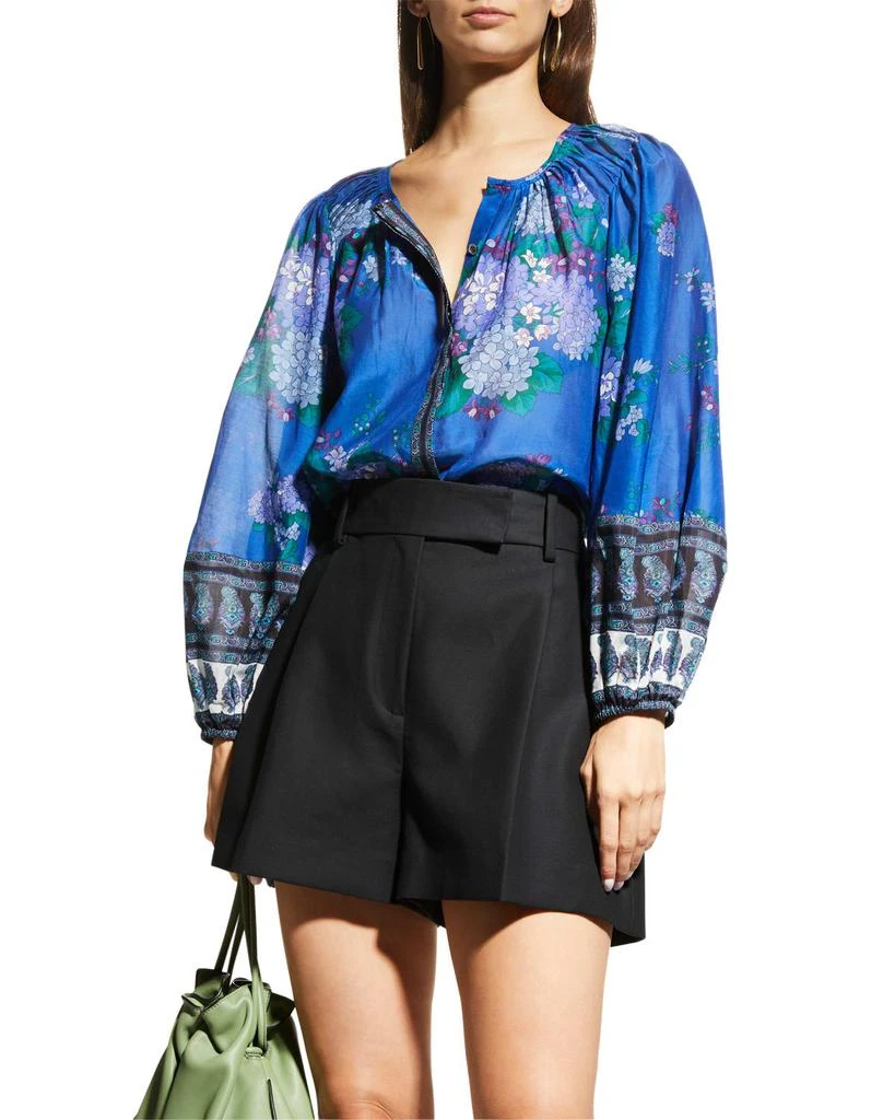 商品Kobi Halperin|Jamie Ruched Floral-Print Blouse,价格¥1288,第1张图片