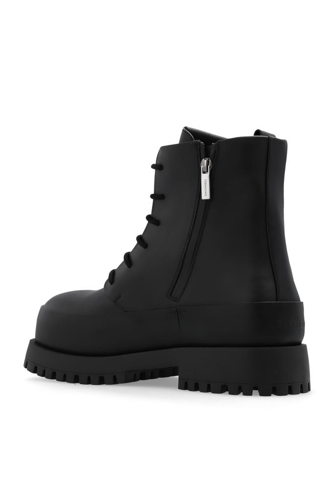 Ferragamo Fede Leather Combat Boots - NWT Ferragamo Fede Combat Boots - Overstock - 43598375 main image 4