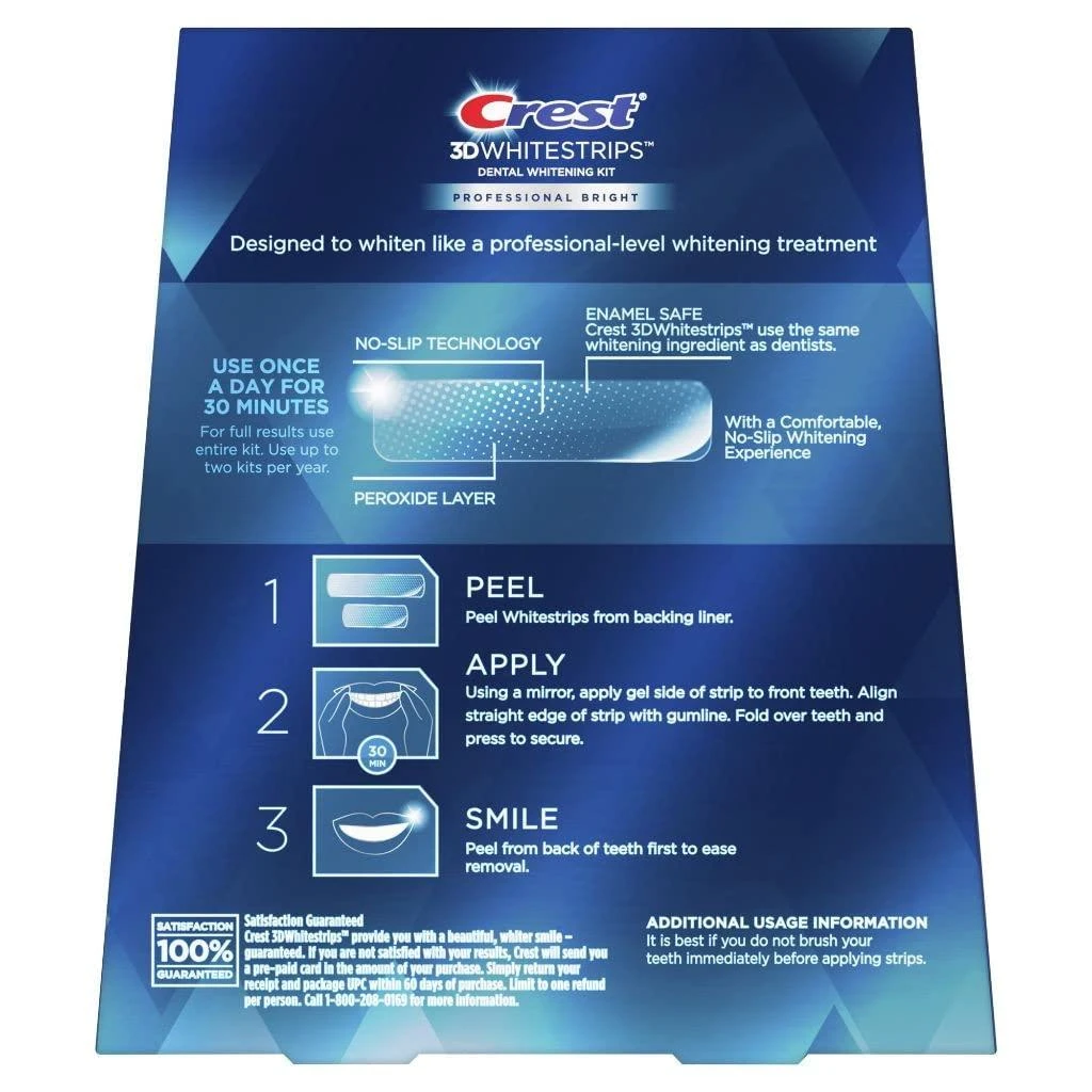 商品Crest|Crest 3D Whitestrips Vivid White Teeth Whitening Kit, 24 Strips, (12 Count Pack),价格¥165,第2张图片详细描述
