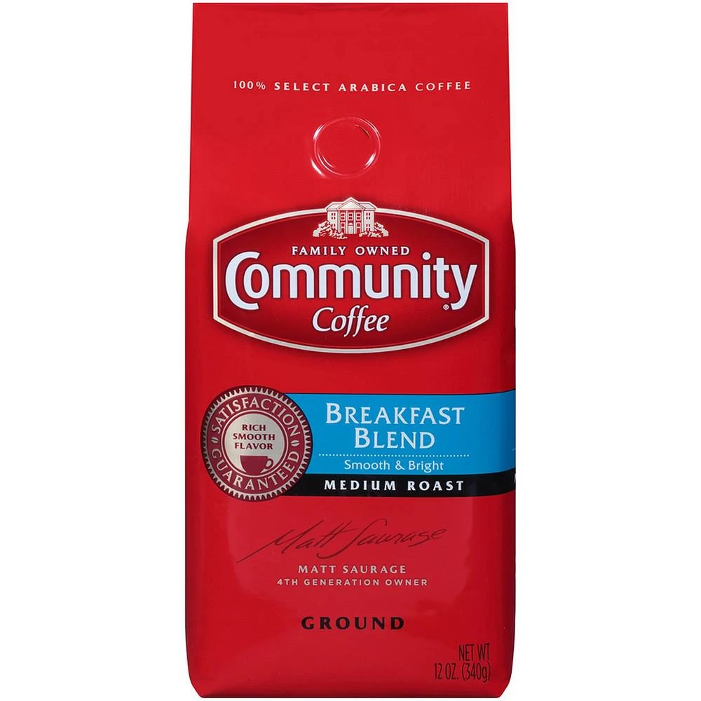 商品Community Coffee|Breakfast Blend Medium Roast Premium Ground Coffee, 12 Oz - 6 Pack,价格¥463,第1张图片