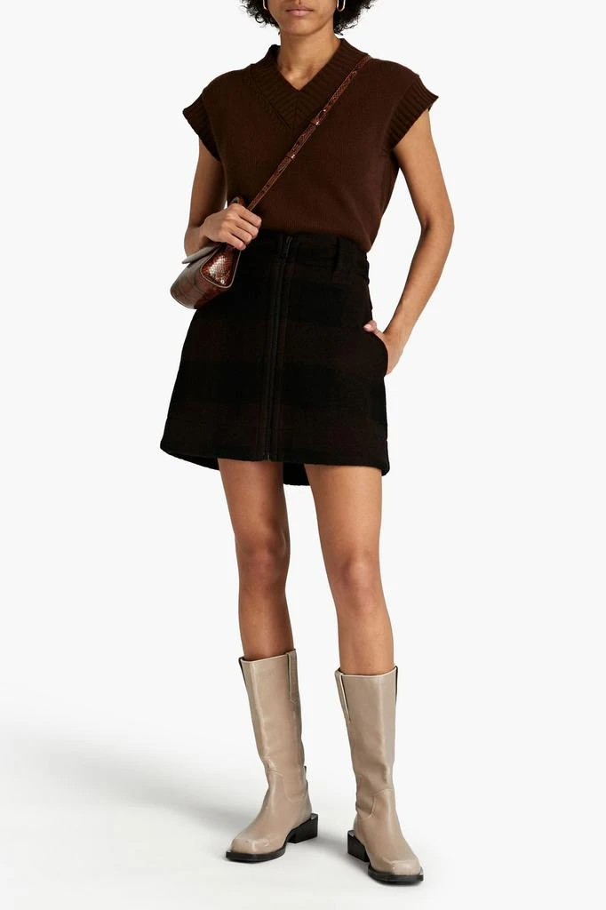 商品Ganni|Checked wool-blend mini skirt,价格¥732,第4张图片详细描述