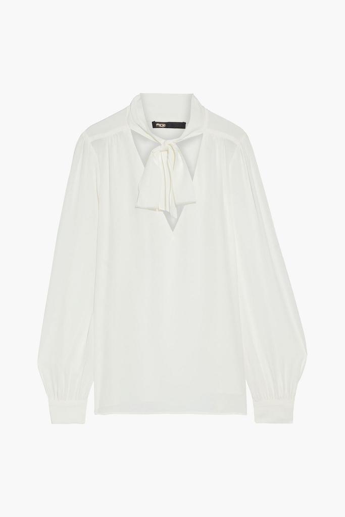 商品Maje|Loisa pussy-bow silk crepe de chine blouse,价格¥648,第1张图片