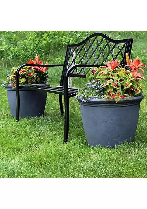 商品belk|Decor 20 In Anjelica Dual Wall Polyresin Planter   Slate   Set Of 2,价格¥1085,第1张图片