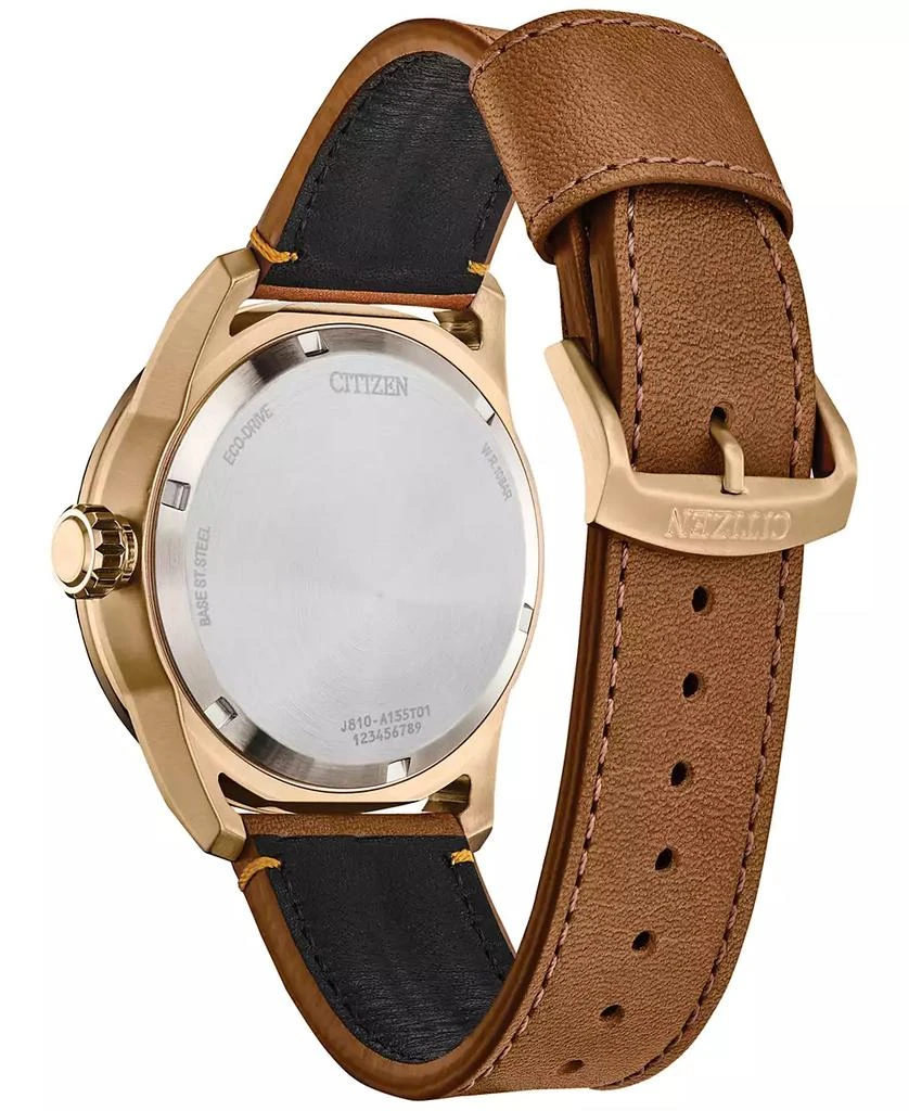 商品Citizen|Eco-Drive Men's Avion Weekender Brown Leather Strap Watch 45mm,价格¥1447,第3张图片详细描述