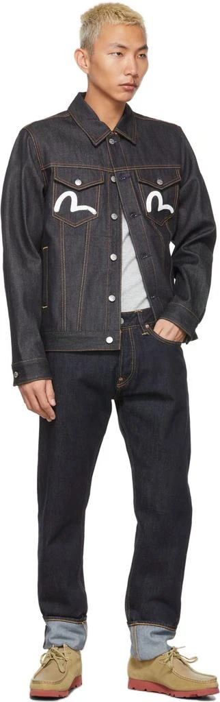 商品Evisu|Indigo Duo-Color Seagull Carrot Fit Jeans,价格¥1195,第4张图片详细描述