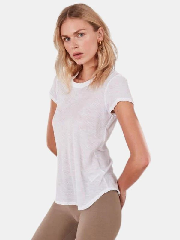 商品James Perse|James Perse Sheer Slub Crew Neck Tee In White,价格¥638,第1张图片