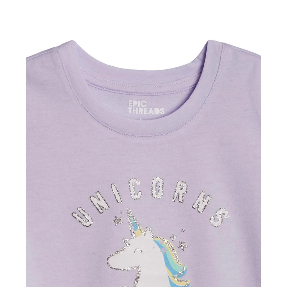 商品Epic Threads|Little Girls Unicorns Believe Graphic T-shirt, Created For Macy's,价格¥61,第4张图片详细描述