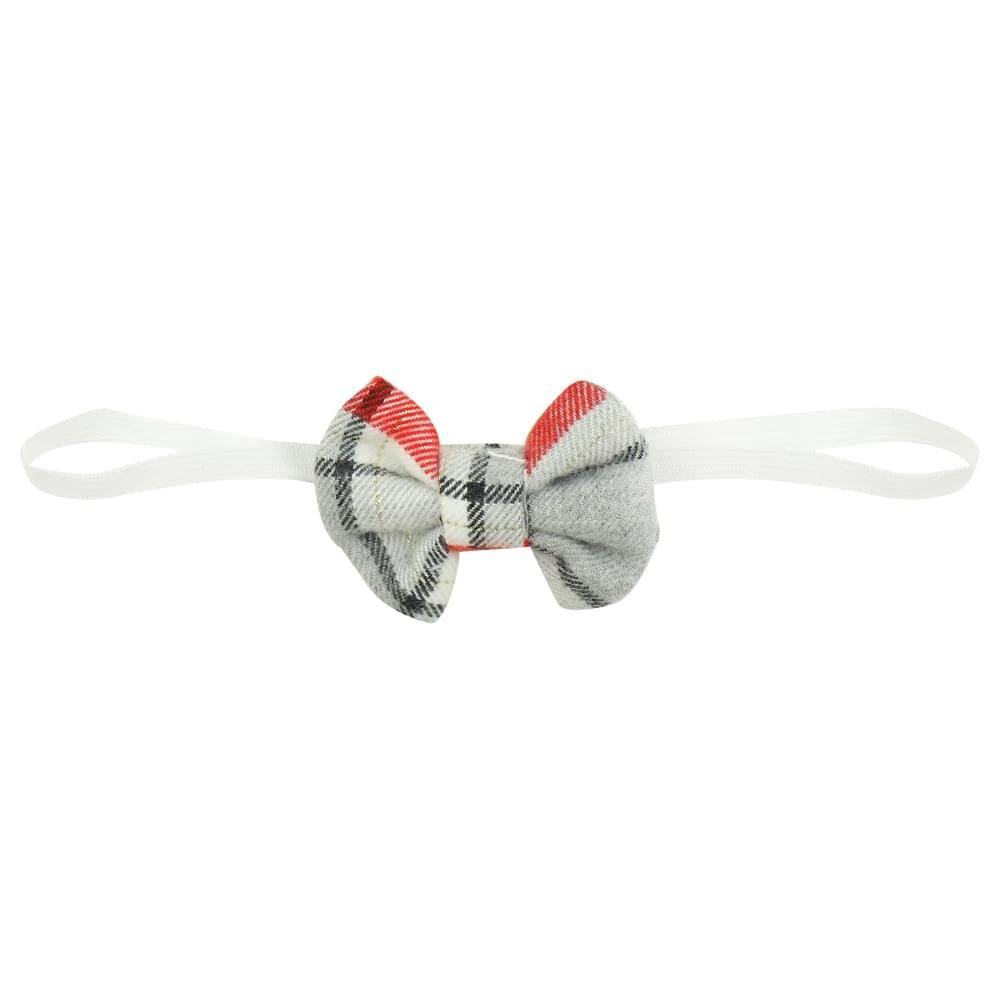 Grey White & Red Check Short Dungaree Set & Bow Tie 商品