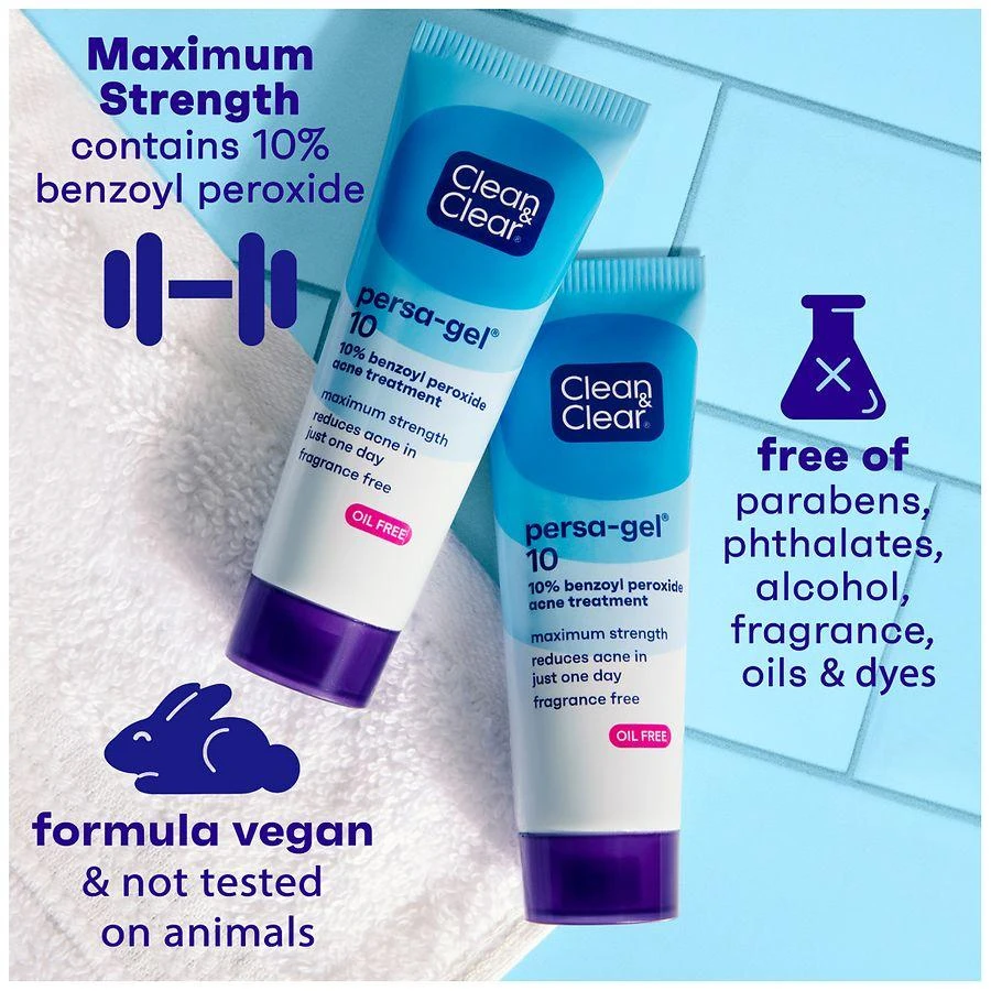 商品Clean & Clear|Persa-Gel 10 Acne Medication, 10% Benzoyl Peroxide Unspecified,价格¥67,第4张图片详细描述