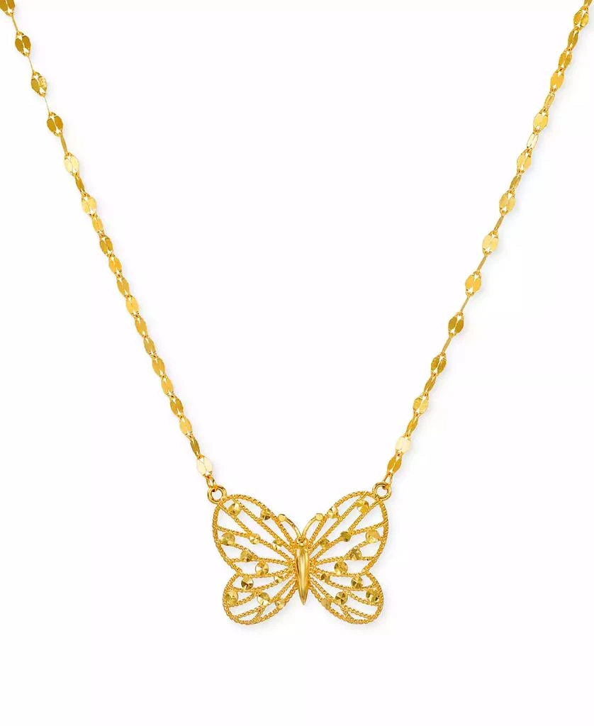 商品Macy's|Butterfly Openwork 18" Pendant Necklace in 10k Gold,价格¥1794,第1张图片