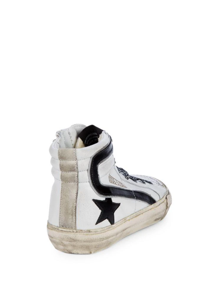 商品Golden Goose|Slide Distressed High-Top Sneakers,价格¥3222,第2张图片详细描述