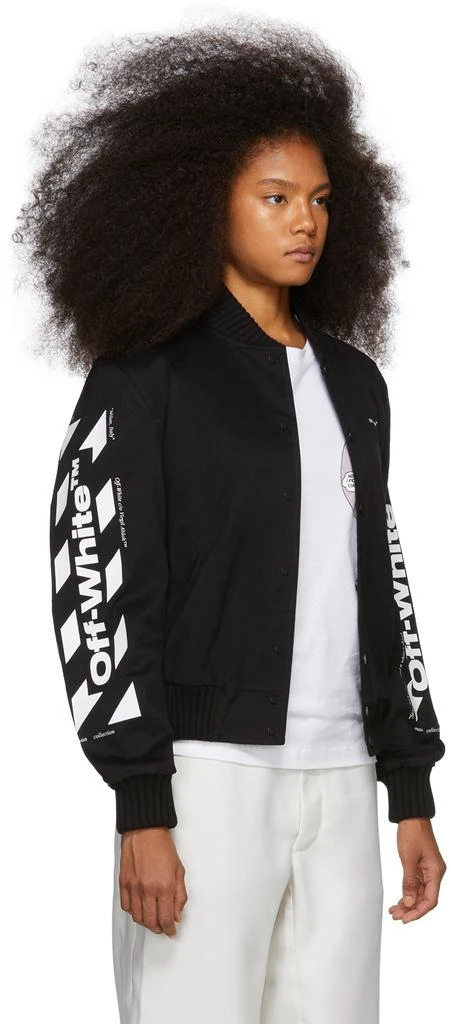 商品Off-White|Black Diag Varsity Bomber Jacket,价格¥6490,第2张图片详细描述