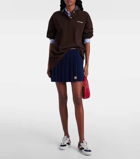 商品Miu Miu|Gymnasium皮革边饰运动鞋,价格¥9368,第3张图片详细描述