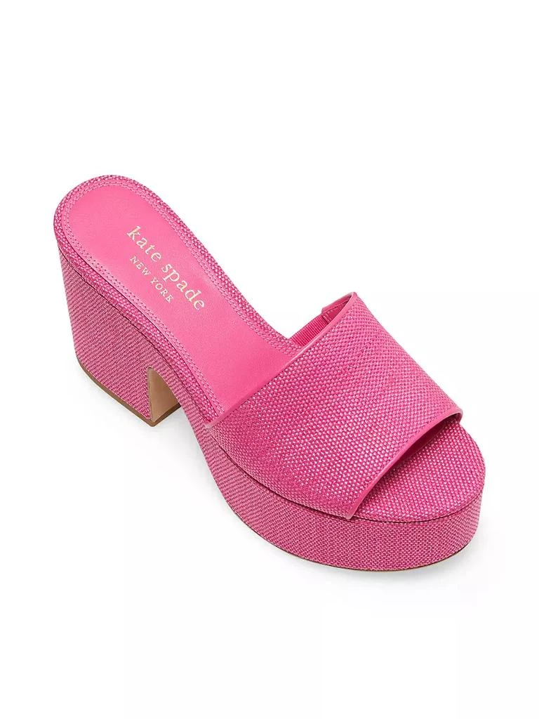 商品Kate Spade|Ibiza Raffia Platform Mules,价格¥649,第2张图片详细描述