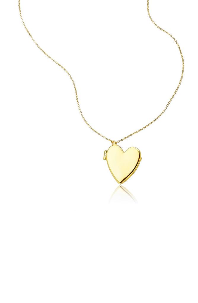 14K Gold Plated Heart Locket Pendant Necklace商品第1张图片规格展示