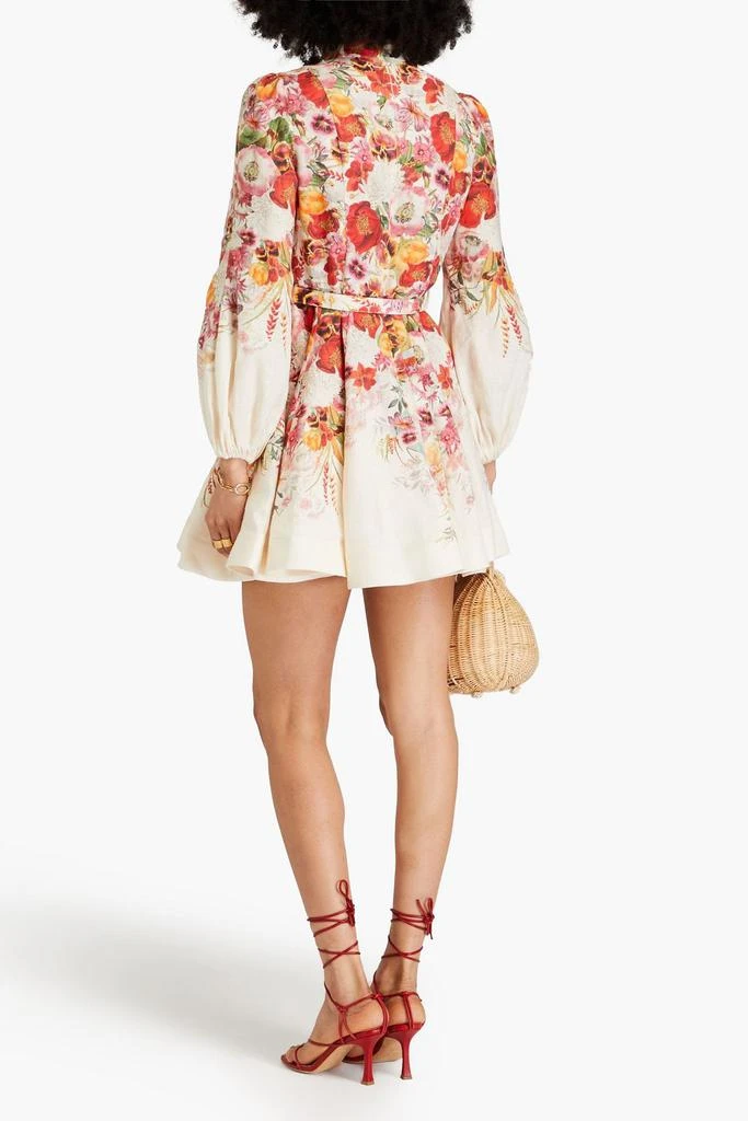 商品Zimmermann|Belted floral-print linen mini dress,价格¥3096,第3张图片详细描述