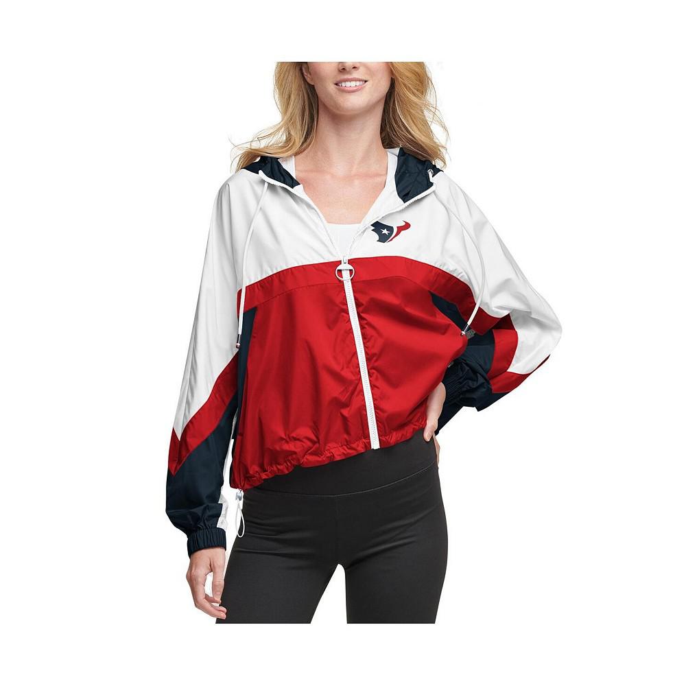 Women's White and Red Houston Texans Color Blocked Full-Zip Windbreaker Jacket商品第1张图片规格展示